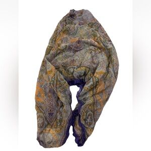 Colorful Paisley Scarf 100% silk Italian square